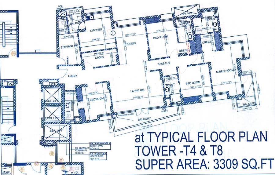 Typical floor plan T4 & T8