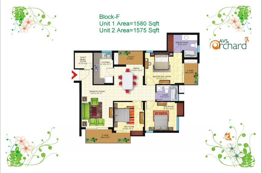 Block-F Unit 1 Area=1580 Sqft
