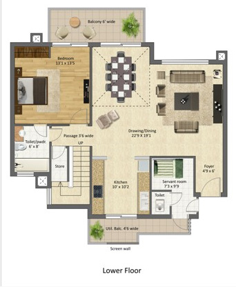Lower Floor plan (2764 sq.ft.)