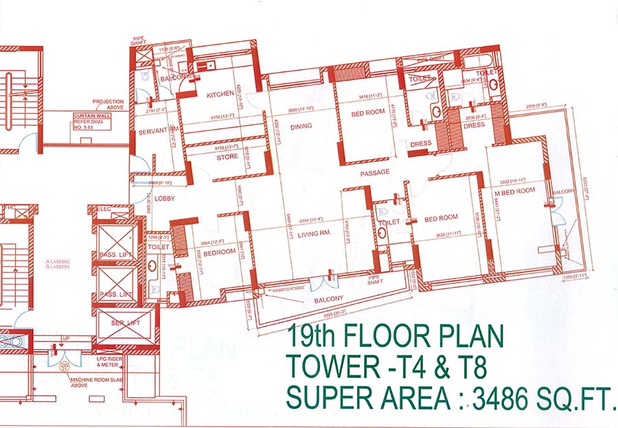 19th floor plan T4 & T8